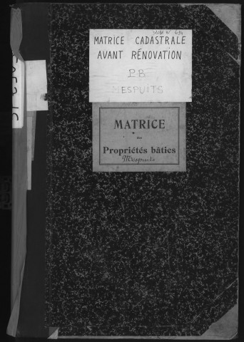 MESPUITS. - Matrice des propriétés bâties [cadastre rénové en 1934]. 