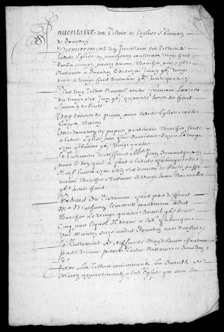 VIIIC - Titres de l'église : inventaire.