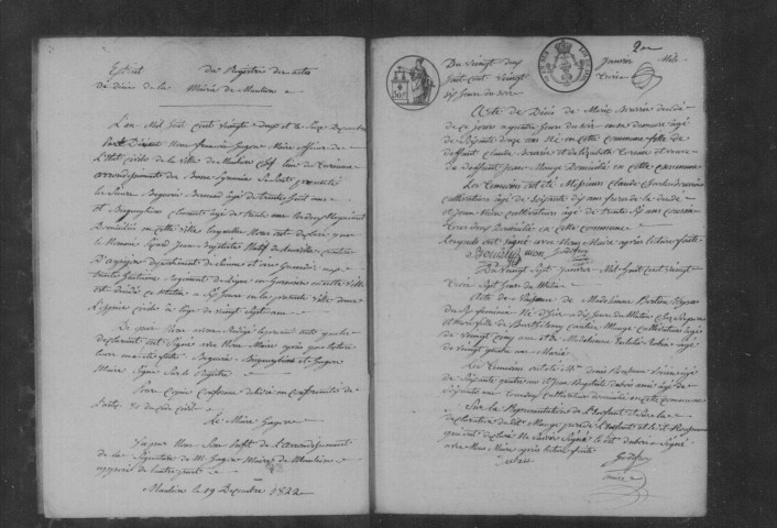 LEUVILLE-SUR-ORGE. Naissances, mariages, décès : registre d'état civil (1823-1831). 