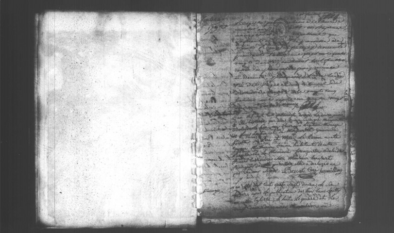 FONTENAY-LE-VICOMTE. Naissances, mariages, décès : registre d'état civil (1792-an VIII). [mariages (an VII et les six premiers mois de l'an VIII), voir 4E1971. Nota bene : fin des naissances (an II) après naissances (an III)]. 