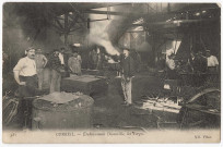 CORBEIL-ESSONNES. - Corbeil - Etablissements Decauville, les forges. Editeur ND, 1908, 1 timbre à 10 centimes. 