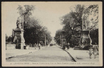 JUVISY-SUR-ORGE.- Route de Fontainebleau et pont des Belles Fontaines (13 novembre 1933).