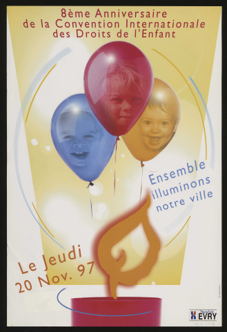 EVRY. - 8ème anniversaire de la convention internationale des droits de l'enfant, 20 novembre 1997. 
