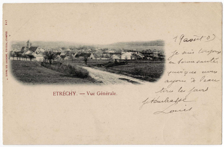 ETRECHY. - Vue générale [Editeur L.Didier des G., 19 août 1903, timbre à 10 centimes]. 