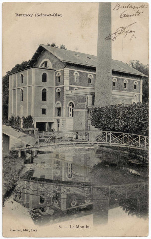 BRUNOY. - Le moulin, Gautrot, 1905, 2 mots, 5 c, ad. 