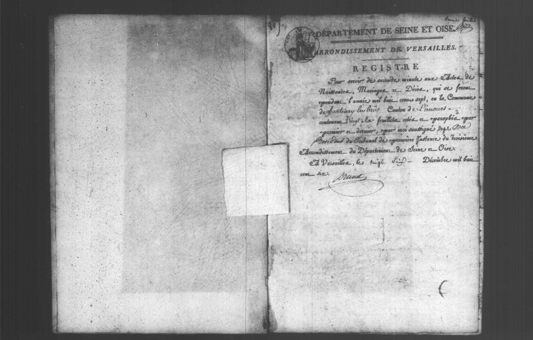 FONTENAY-LES-BRIIS. Naissances, mariages, décès : registre d'état civil (1807-1813). 
