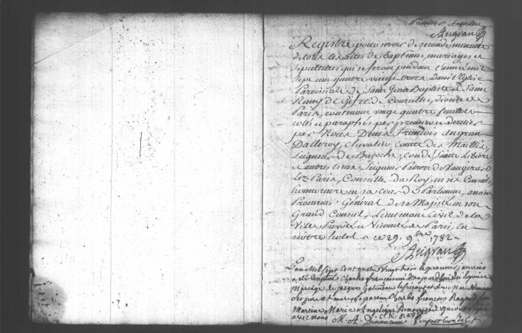 GIF-SUR-YVETTE. Paroisse Saint-Jean-Baptiste et Saint-Rémy : Baptêmes, mariages, sépultures : registre paroissial (1783-1792). 