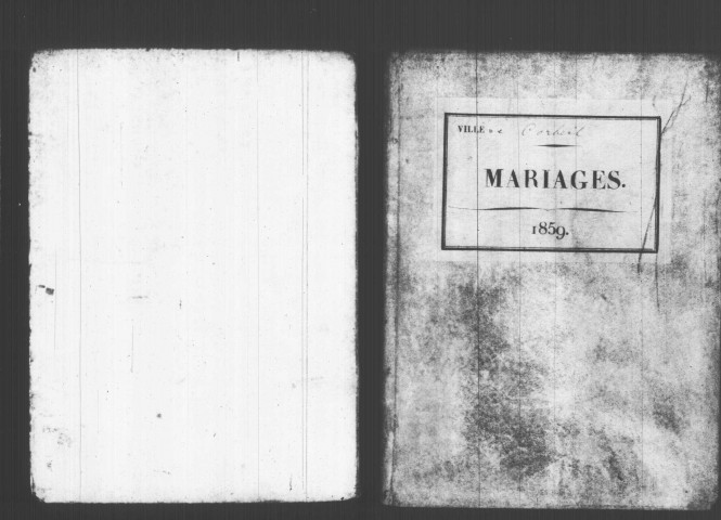 CORBEIL. Mariages : registre d'état civil (1859). 
