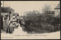 LONGJUMEAU.- Vue prise du pont. L'Yvette et les tanneries (juillet 1908).