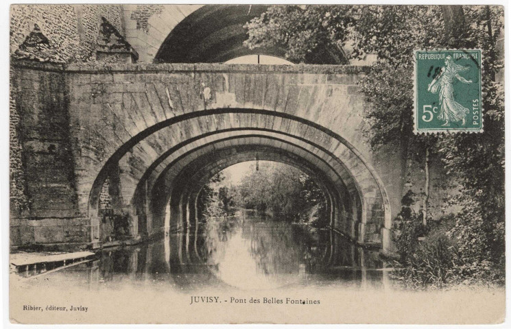JUVISY-SUR-ORGE. - Pont des Belles-Fontaines. Ribier, 2 mots, 5 c, ad. 