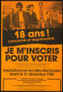 Essonne [préfecture]. - 18 ans, concerné et responsable. Je m'inscris pour voter, 1984. 