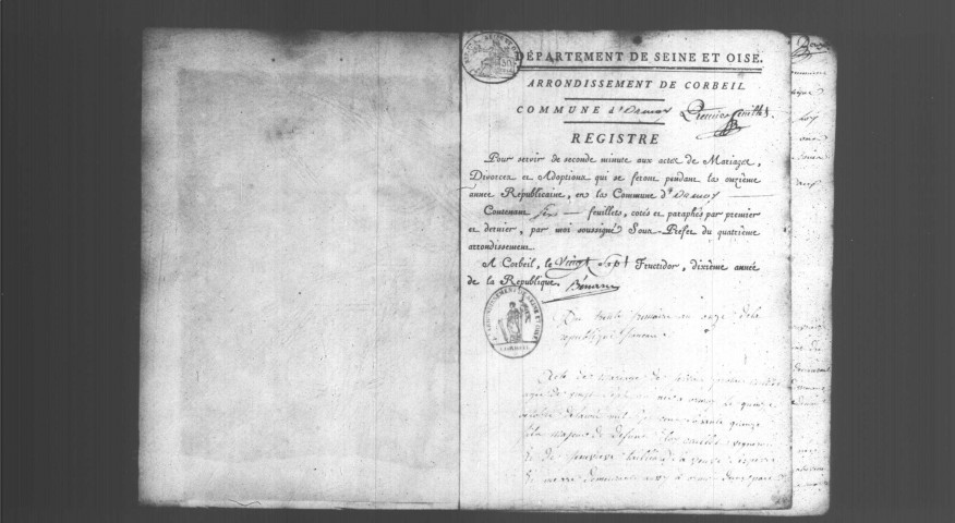 ORMOY. Naissances, mariages, décès : registre d'état civil (an XI-1822). 