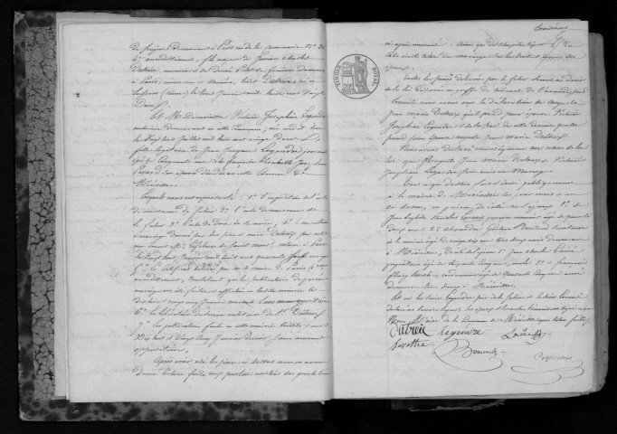 MEREVILLE . Mariages : registre d'état civil (1846-1860). 