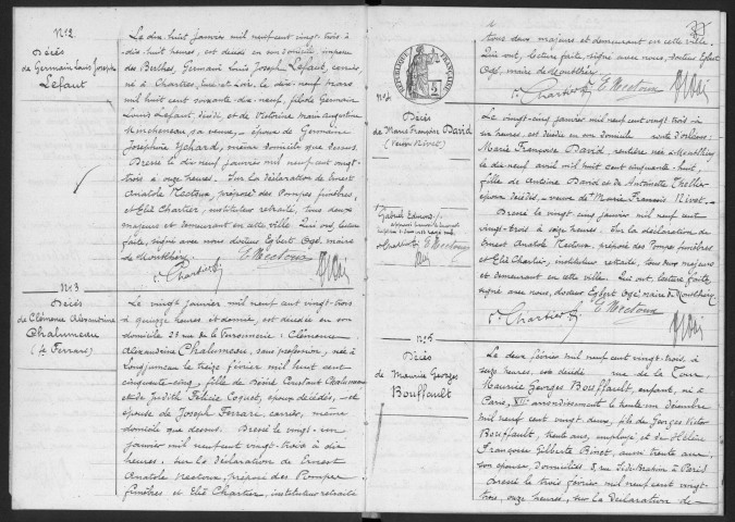 MONTLHERY. - Naissances, mariages, décès : registre d'état civil.