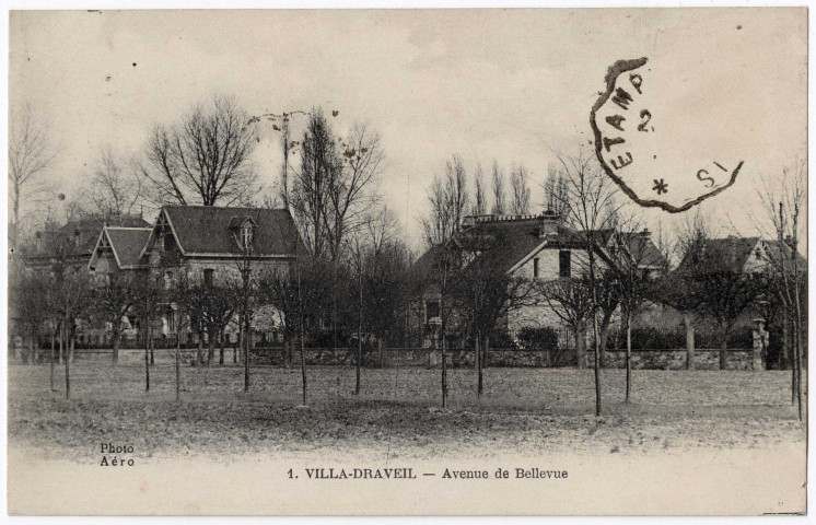 DRAVEIL. - Villa-Draveil. Avenue de Bellevue. aero (1923), 5 mots, ad. 