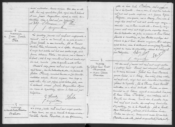 MONTLHERY. - Naissances, mariages, décès : registre d'état civil.