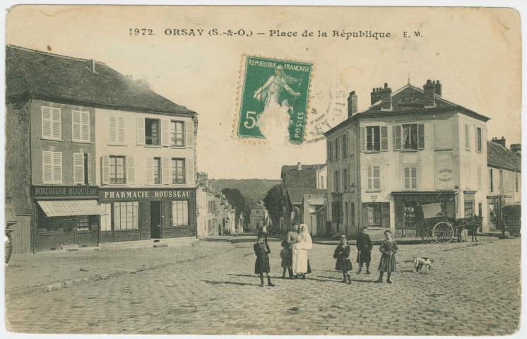 ORSAY. - Place de la République. Edition EM, 1 timbre à 5 centimes. 
