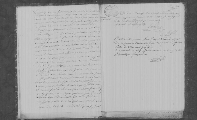 AVRAINVILLE. Naissances, mariages, décès : registre d'état civil (1802-1819). 