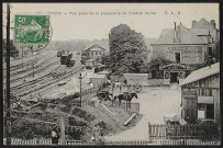 JUVISY-SUR-ORGE.- Vue prise de la passerelle du chemin de fer, 1912.