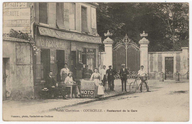 GIF-SUR-YVETTE. - Courcelle, restaurant de la gare. Editeur Rumeau, 1913, 1 timbre à 5 centimes. 