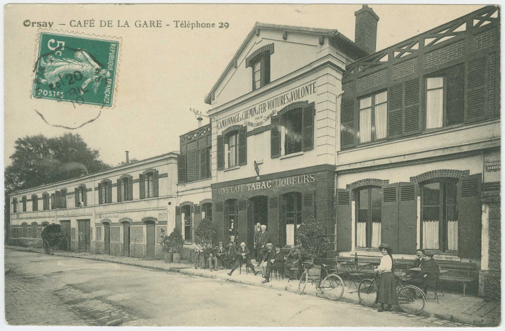 ORSAY. - Café de la gare. 1910, 1 timbre à 5 centimes. 