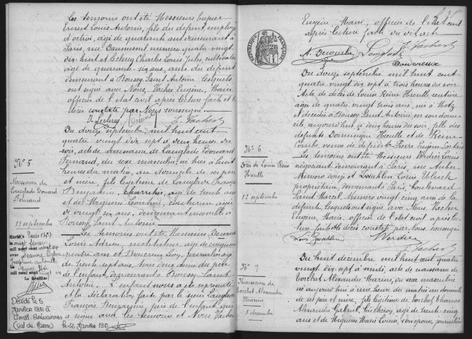 BOUSSY-SAINT-ANTOINE.- Naissances, mariages, décès : registre d'état civil (1897-1904). 