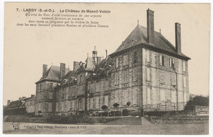 LARDY. - Le château de Mesnil-Voisin. Paul Allorge. 