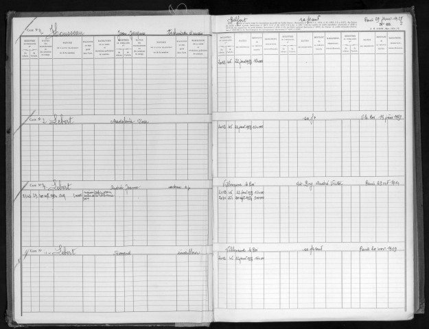 Conservation des hypothèques de CORBEIL. - Répertoire des formalités hypothécaires, volume n° 719 : A-Z (registre ouvert en 1952). 