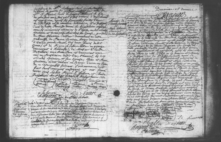 FLEURY-MEROGIS. (Plessis-le-Comte). Paroisse Saint-Barthélémy : Baptêmes, mariages, sépultures : registre paroissial (1692-1750). [Lacunes : B.M.S. (1713-1738)]. 
