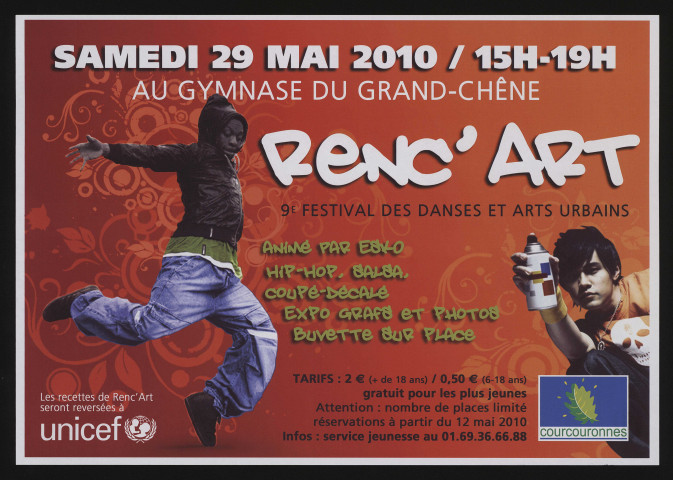COURCOURONNES.- 9ème festival des danses et arts urbains : Renc'art, Gymnase du Grand-Chêne, 29 mai 2010. 
