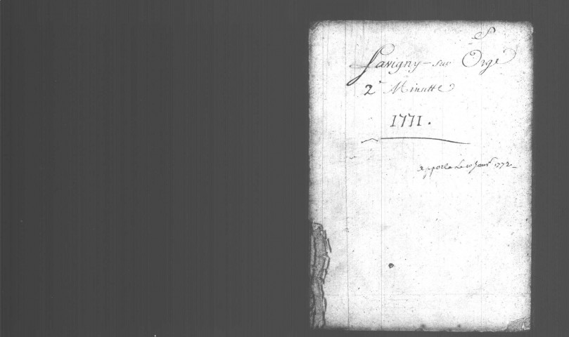 SAVIGNY-SUR-ORGE. Paroisse Saint-Martin : Baptêmes, mariages, sépultures : registre paroissial (1771-1781). 