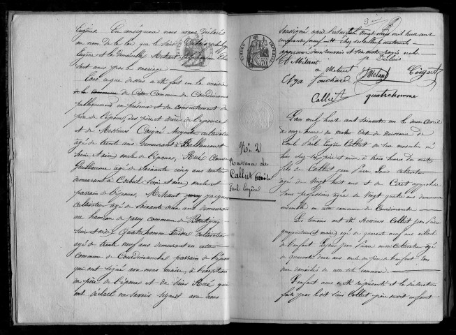 COURDIMANCHE-SUR-ESSONNE. Naissances, mariages, décès : registre d'état civil (1861-1875). 