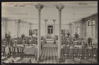 Briis-sous-Forges.- Sanatorium de Bligny : salle à manger du bâtiment le Petit Fontainebleau [1904-1910] . 