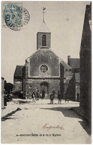 ESTOUCHES. - L'église [Editeur Royer, 1908, timbre à 5 centimes]. 