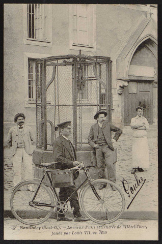 Montlhéry.- Le vieux puits et l'entrée de l'hôtel-Dieu fondé par Louis VII, en 1149 (1904-1910]. 