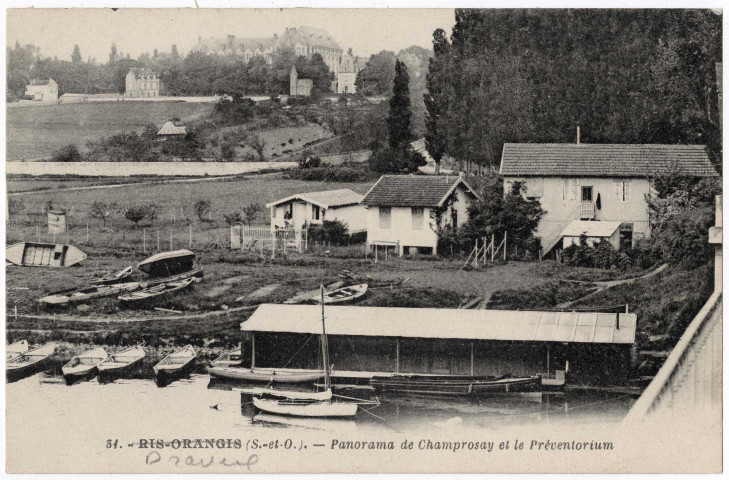 DRAVEIL. - Panorama de Champrosay et le préventorium. Photo-édition. 