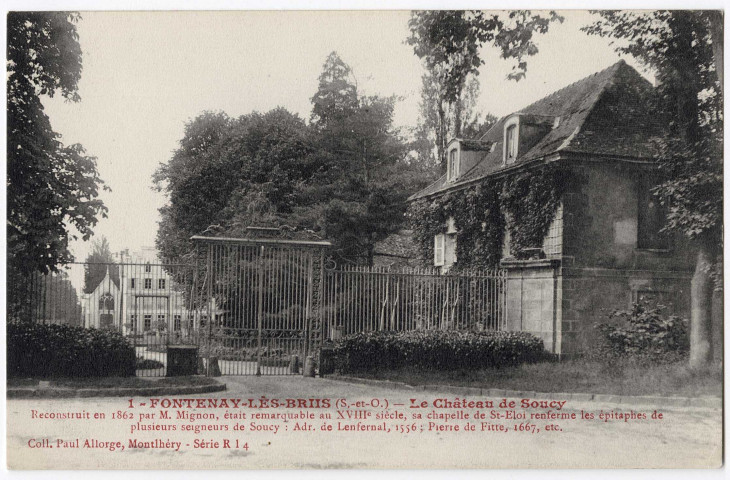 FONTENAY-LES-BRIIS. - Le château de Soucy. Editeur Seine-et-Oise Artistique, Collection Paul Allorge, [1955] 