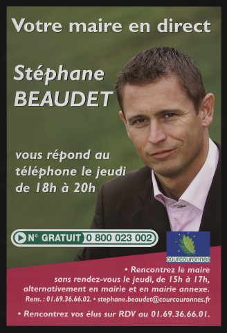 COURCOURONNES.- Votre maire en direct. Stéphane BEAUDET vous répond au téléphone, 2010. 