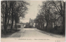 ANGERVILLE. - Place et avenue de la Gare, L. des G., 1912, 4 lignes, 5 c, ad. 