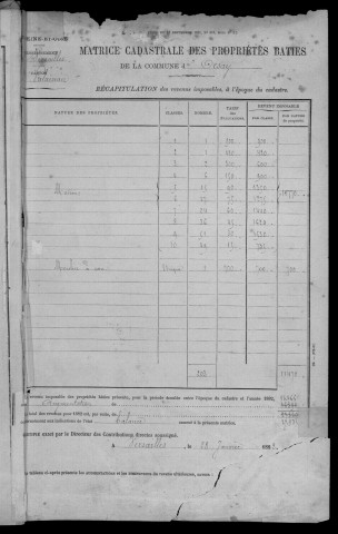 ORSAY. - Matrice des propriétés bâties [cadastre rénové en 1964]. 