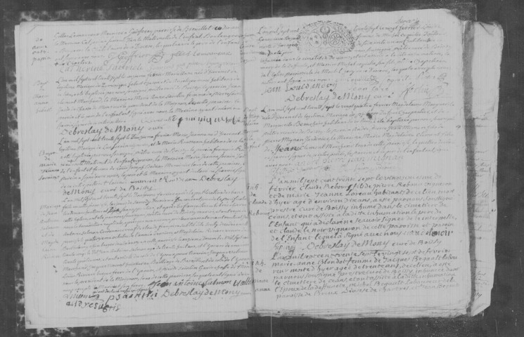 BOISSY-SOUS-SAINT-YON. Paroisse Saint-Thomas-de-Cantorbéry : Baptêmes, mariages, sépultures : registre paroissial (1737-1755). 