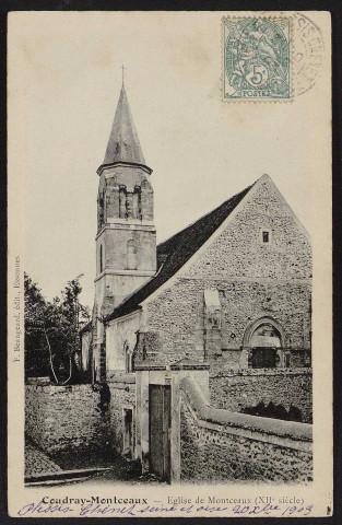 Coudray-Montceaux (le).- Eglise de Montceaux (XIIe siècle) (20 décembre 1903). 