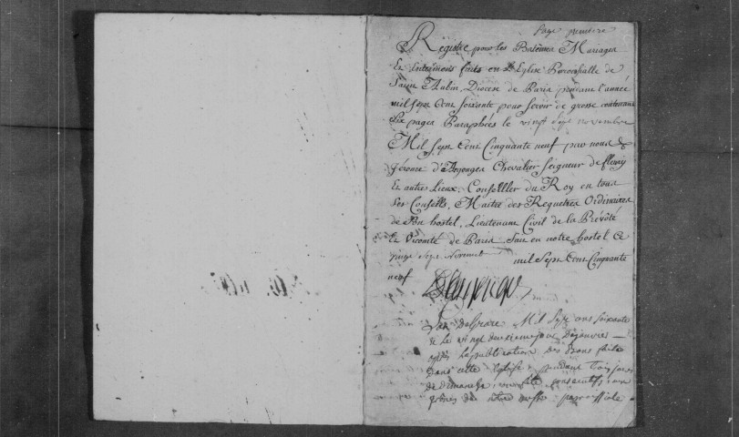 SAINT-AUBIN. Paroisse Saint-Aubin d'Angers : Baptêmes, mariages, sépultures : registre paroissial (1760-1770). 