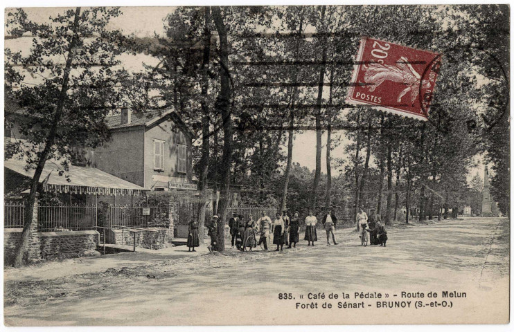 BRUNOY. - Café de la Pédale. Route de Melun, Mulard, 1907, 5 lignes, 20 c. 