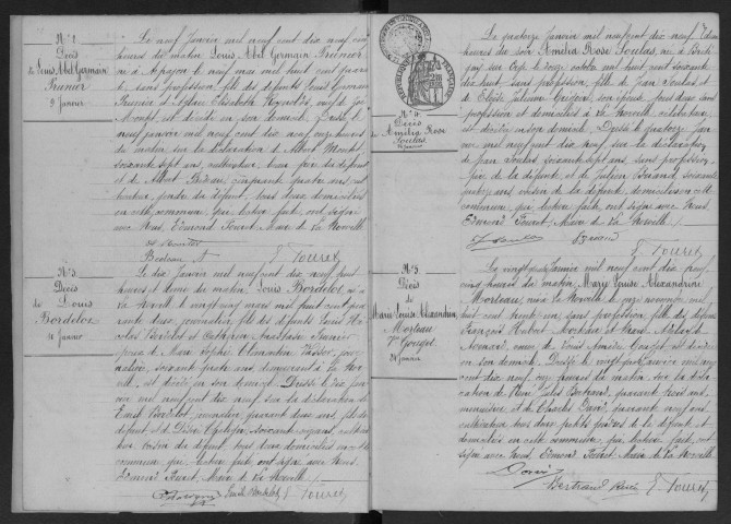 NORVILLE (LA). - Naissances, mariages, décès : registre d'état civil.