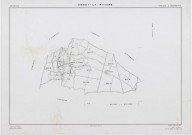 ORMOY-LA-RIVIERE, plans minutes de conservation : tableau d'assemblage, 1955, Ech. 1/10000 ; plans des sections T, U, V, W, X, Y, Z, AB, AC, AD, AE, AH, 1955, Ech. 1/2000. Polyester. N et B. Dim. 105 x 80 cm [13 plans]. 