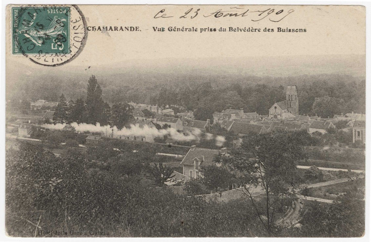 CHAMARANDE. - Vue générale prise du belvédère des Buissons, 1909, 5 mots, 5 c, ad. 