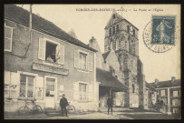 FORGES-LES-BAINS. - La poste et l'église. Editeur E. Bérail, 1911, 1 timbre à 5 centimes. 