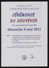 SOISY-SUR-ECOLE.- Cérémonie du souvenir. 66ème anniversaire du 8 mai 1945, 2011. 