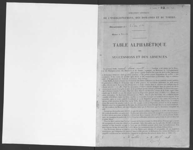 MEREVILLE, bureau de l'enregistrement. - Tables des successions. - Vol. 16 : 1911 - 1924. 